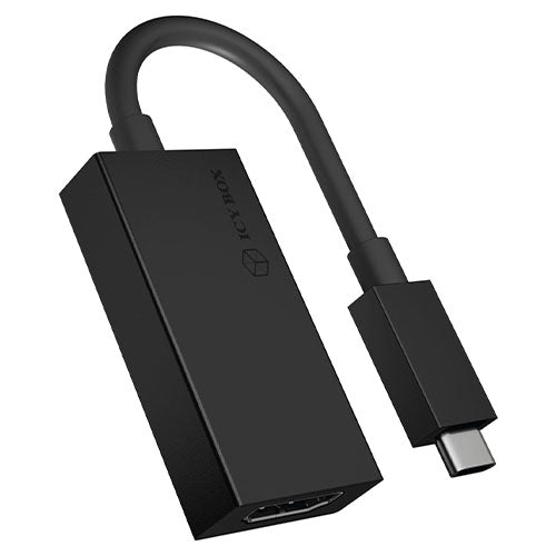 IcyBox USB-C Male to HDMI Female Converter Cable, Black - X-Case.co.uk Ltd