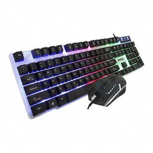 Jedel GK100 RGB Gaming Desktop Kit, Backlit Membrane RGB Keyboard & 800-1600 DPI LED Mouse, White - X-Case.co.uk Ltd