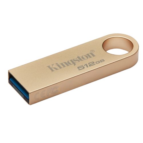 Kingston 512GB DataTraveler SE9 G3 Memory Pen, USB 3.2 Gen1 Type-A, Metal Gold Casing - X-Case.co.uk Ltd