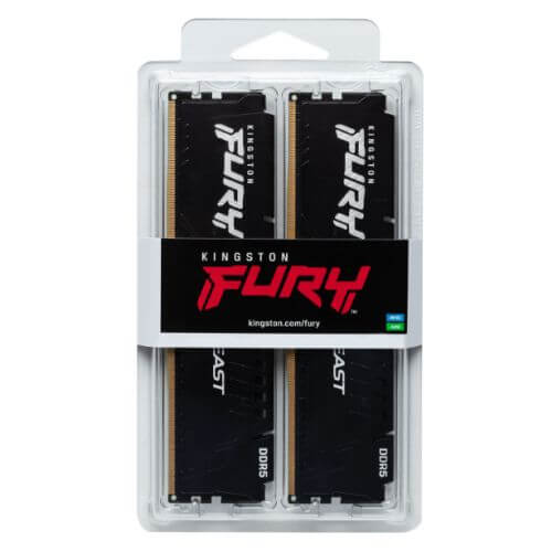 Kingston Fury Beast 32GB Kit (2 x 16GB), DDR5, 6000MHz (PC5-48000), CL36, 1.35V, ECC, XMP 3.0, PMIC, AMD EXPO, DIMM Memory - X-Case.co.uk Ltd