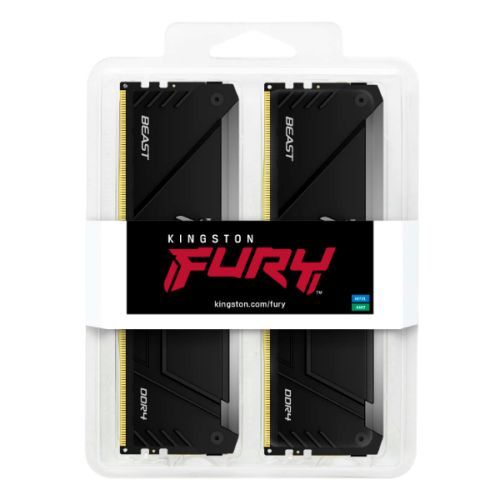 Kingston Fury Beast RGB 32GB Kit (2 x 16GB), DDR4, 3200MHz (PC4-25600), CL16, XMP, DIMM Memory - X-Case.co.uk Ltd