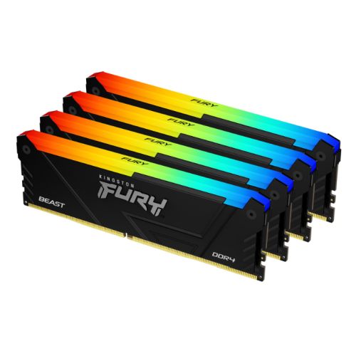 Kingston Fury Beast RGB 64GB Kit (4 x 16GB), DDR4, 3200MHz (PC4-25600), CL16, XMP, DIMM Memory - X-Case.co.uk Ltd