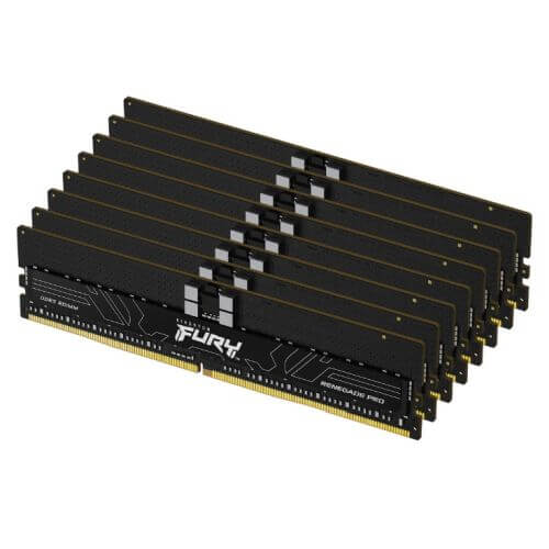 Kingston Fury Renegade Pro 128GB Kit (8 x 16GB), DDR5, 5600MT/s, CL28, Overclockable, ECC, XMP 3.0, AMD EXPO, RDIMM Server-Class Memory - X-Case