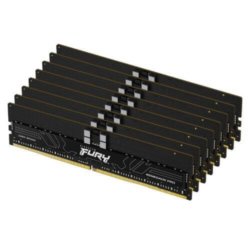 Kingston Fury Renegade Pro 128GB Kit (8 x 16GB), DDR5, 6000MT/s, CL32, Overclockable, ECC, XMP 3.0, AMD EXPO, RDIMM Server-Class Memory - X-Case