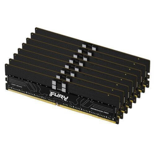 Kingston Fury Renegade Pro XMP 128GB Kit (8 x 16GB), DDR5, 6800MT/s, CL34, Overclockable, ECC, Intel XMP, RDIMM Server-Class Memory - X-Case