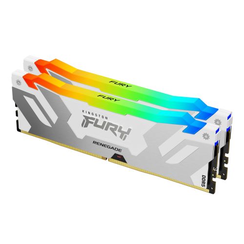 Kingston Fury Renegade RGB 32GB Kit (2 x 16GB), DDR5, 7600MHz, CL38, 1.45V, ECC, XMP 3.0, PMIC, DIMM Memory, White/Silver - X-Case.co.uk Ltd