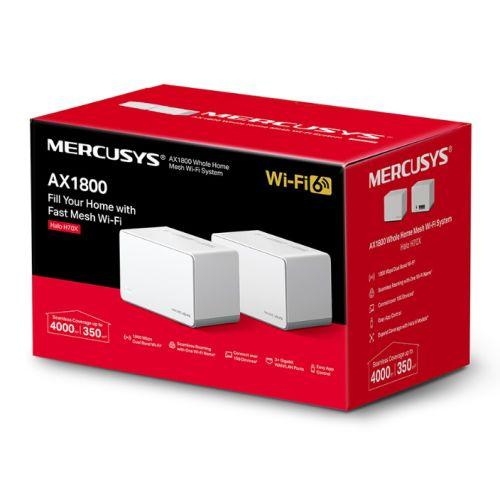 Mercusys (Halo H70X) AX1800 Dual Band Whole Home Mesh Wi-Fi 6 System, 2 Pack, 3 LAN per Unit, OFDMA & MU-MIMO - X-Case.co.uk Ltd