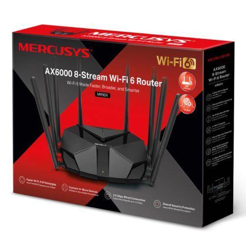 Mercusys (MR90X) AX6000 AX6000 8-Stream Dual band Wi-Fi 6 Router, 2.5G LAN, 4x4 MU-MIMO, OFDMA, 8 Antennas - X-Case.co.uk Ltd