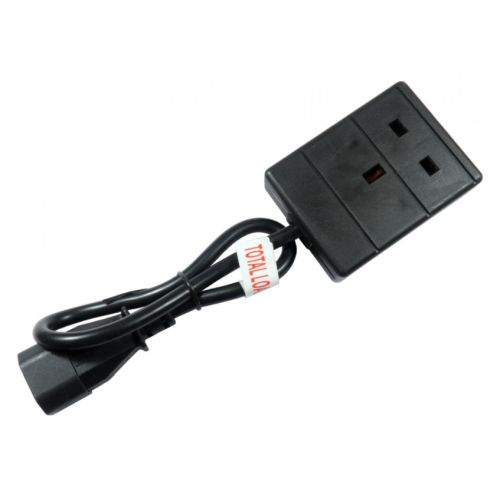 Spire IEC C14 to UK Mains Socket Power Cord, 0.5M, Black - X-Case