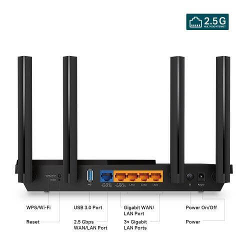 TP-LINK (Archer AX55 PRO) AX3000 Multi-Gigabit Dual Band Wi-Fi 6 Router, 2.5G Port, OFDMA, VPN Client, USB, OneMesh Support - X-Case.co.uk Ltd