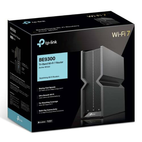 TP-LINK (Archer BE550) BE9300 Tri-Band Wi-Fi 7 Router, MLO, 4x 2.5G LAN, 2.5G WAN, EasyMesh Compatible - X-Case
