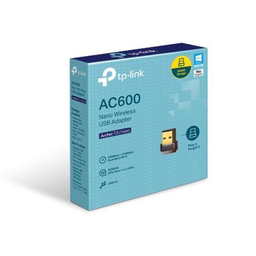 TP-LINK (ARCHER T2U Nano) AC600 (433+150) Wireless Dual Band USB Adapter, Advanced Security - X-Case.co.uk Ltd