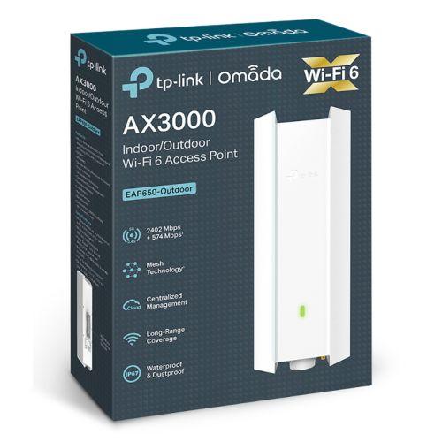 TP-LINK (EAP650-OUTDOOR) Omada AX3000 Indoor/Outdoor Wi-Fi 6 Access Point, Dual Band, OFDMA & MU-MIMO, PoE, Mesh Technology - X-Case.co.uk Ltd