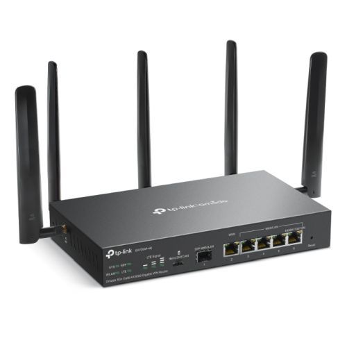 TP-LINK (ER706W-4G) Omada 4G+ Cat6 Dual Band AX3000 VPN Router, 6x GB Ports, Omada Mesh, High-Security VPN - X-Case