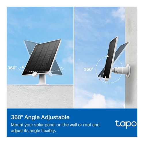 TP-LINK (TAPO A200) 4.5W Solar Panel for TAPO Battery Cameras, IP65, 4m Charging Cable, 360° Adjustable - X-Case.co.uk Ltd