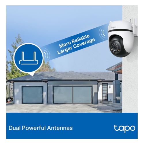 TP-LINK (TAPO C520WS) Outdoor Pan/Tilt 2K QHD Security Wi-Fi Camera, 360°, Colour Night Vision, Smart AI Detection, Sound & Light Alarm, 2-Way Audio - X-Case.co.uk Ltd