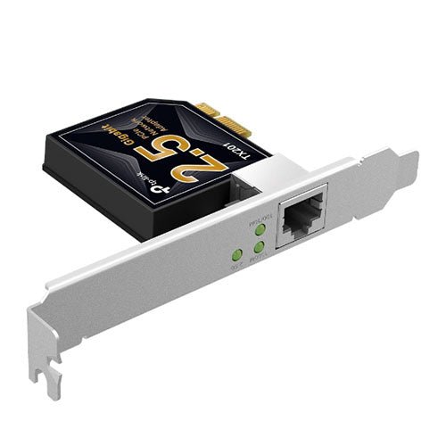 TP-LINK (TX201) 2.5 Gigabit PCIe Network Adapter, Backwards Compatible, Low-Profile & Full-Height Brackets - X-Case.co.uk Ltd