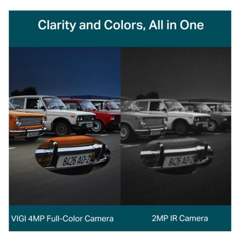 TP-LINK (VIGI C540 4MM) 4MP Outdoor Full-Colour Pan Tilt Network Camera w/ 4mm Lens, PoE, Spotlight LEDs, Human & Vehicle Classification, H.265+ - X-Case.co.uk Ltd
