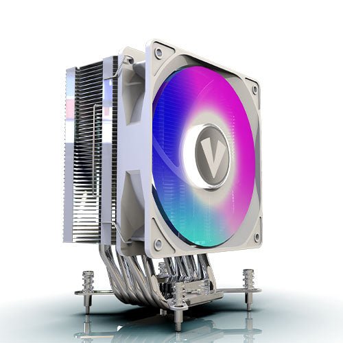 Vida Boreas White ARGB Heatsink & Fan, Intel/AMD, 2000RPM Hydraulic Fan, 6 Copper Heatpipes, 220W TDP, Optional Plain White Fan included - X-Case.co.uk Ltd